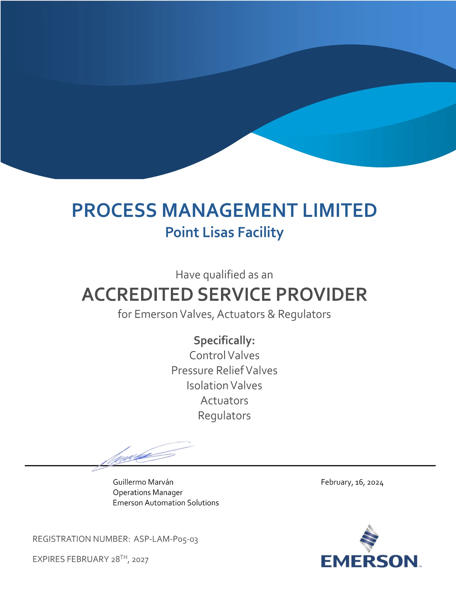 PML ASP Certificate Feb 2024